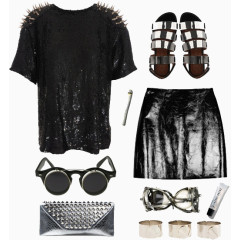 铆钉个性上衣短袖