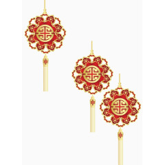 喜庆元旦中国结矢量