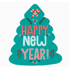 圣诞树上新年好