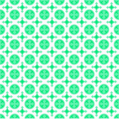 绿色圆圈里的花朵花纹