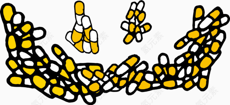 矢量黄色胶囊
