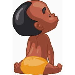 矢量手绘黑人婴儿