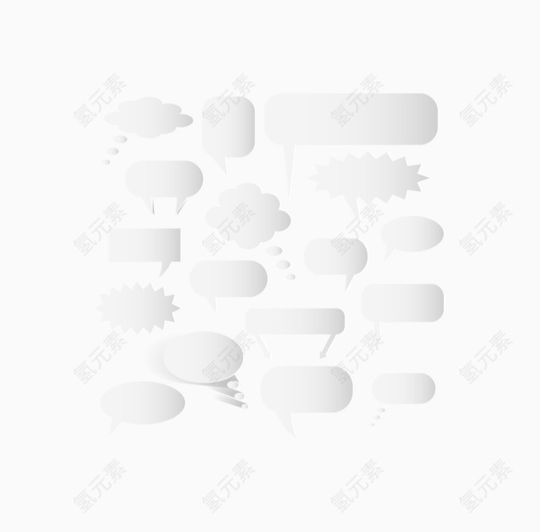 矢量白色剪纸对话框