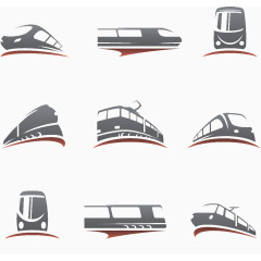 卡通手绘灰色火车图案