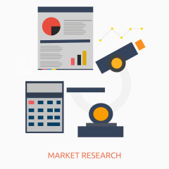 矢量扁平市场研究插画