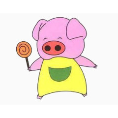 可爱的小猪棒棒糖