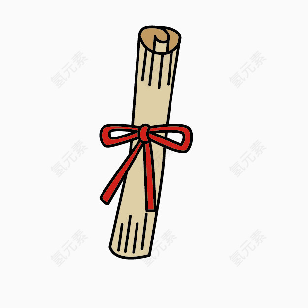 卡通红色通知书