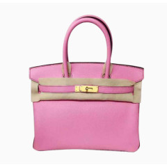 Hermes爱马仕Birkin铂金包30樱花粉金扣牛皮手袋