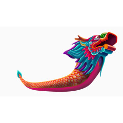 红色中国风龙舟装饰图案