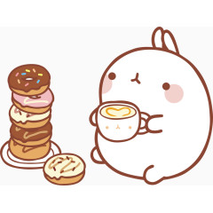 小兔子咖啡甜甜圈