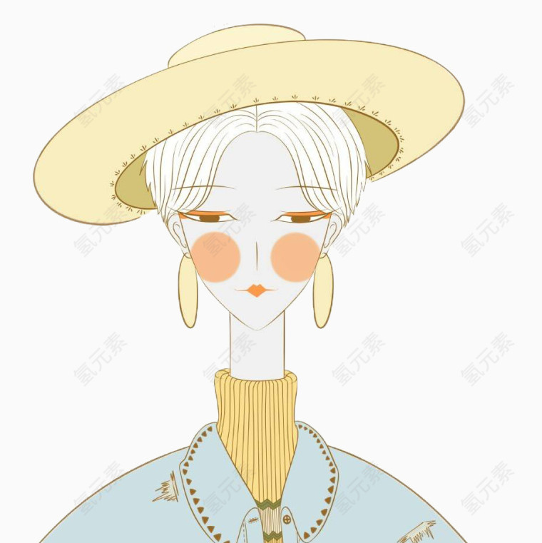 淡雅日系时尚美女插画