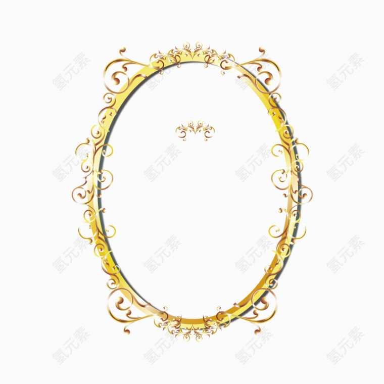金色椭圆边框