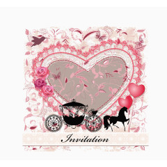 粉色卡通梦幻童话马车