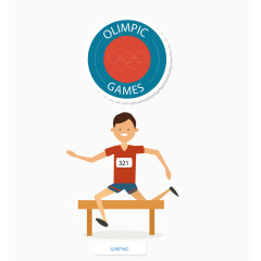 矢量百米跨栏运动人物素材