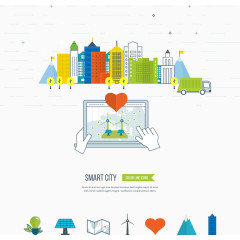 矢量爱心房屋建筑