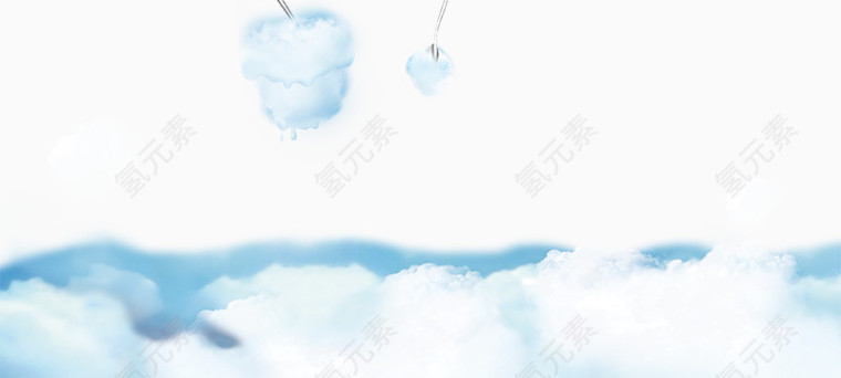 创意奶油白色云团