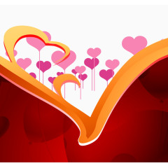 红色创意心形情人节装饰