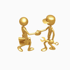 立体握手小金人