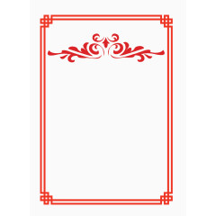 红色花卉喜庆新年快乐边框