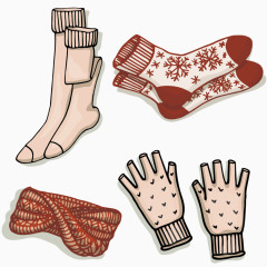 女士保暖用品矢量