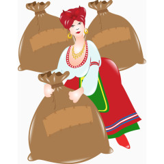 搬东西的少数民族女人