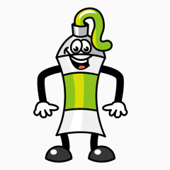 绿色质感颜料卡通笑脸