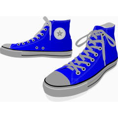 蓝色运动板鞋矢量图