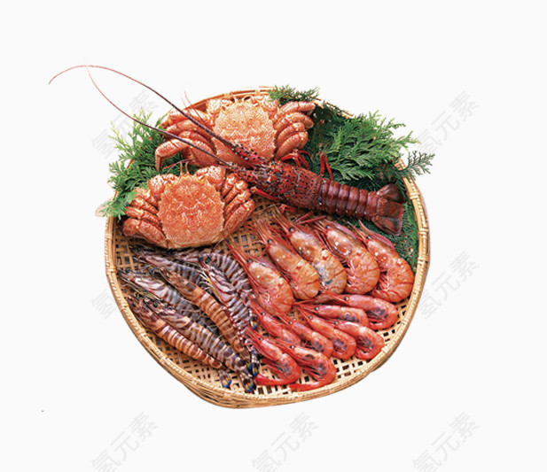 一篮海鲜拼盘