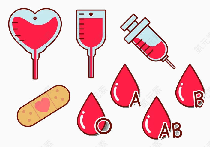 矢量滴管血液创口贴