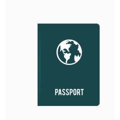 矢量黑色护照旅游