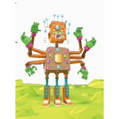 彩绘创意机器人图案