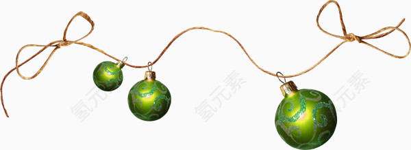 绳子上的圣诞彩球