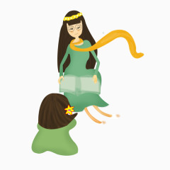 卡通手绘讲故事的妈妈