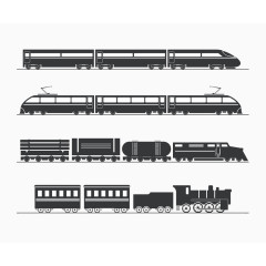 卡通手绘黑色火车