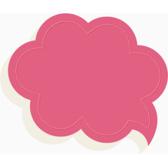 矢量彩色纸质语言气泡粉色云朵形状
