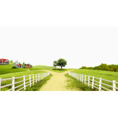 山坡草地乡村背景素材