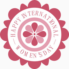 粉色妇女节标签素材