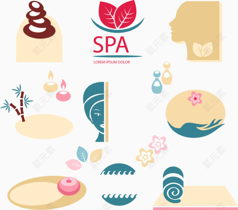 矢量美容spa图标