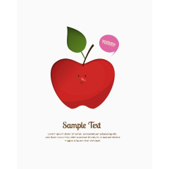 红苹果与绿叶图片