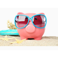 戴着眼镜的陶瓷猪