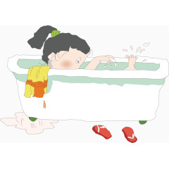 洗澡的女孩