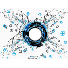 科技蓝色放射圆环