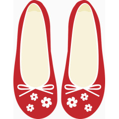 手绘红色绣花鞋