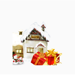 圣诞海报房子装饰