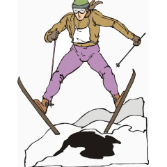 滑雪男子的炫酷动作