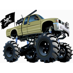 架机关枪的矢量车