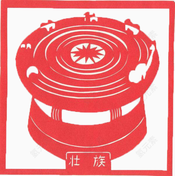 红色壮族图腾