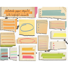 精美绘画撕纸效果设计矢量素材