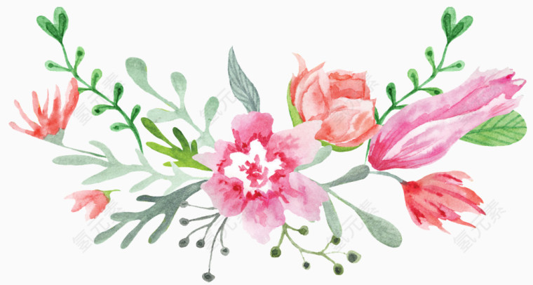 手绘淡雅花朵