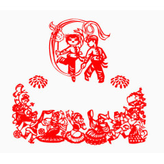 中国恭贺新年剪纸